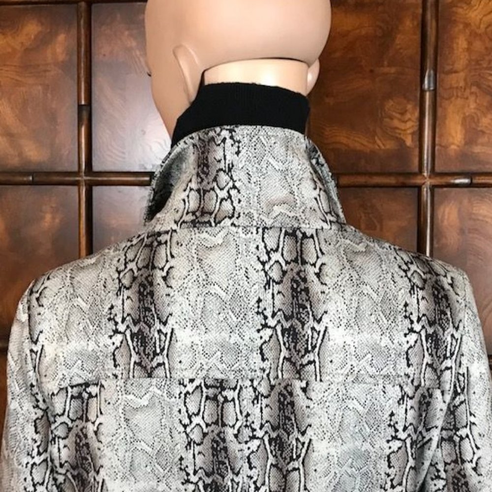 Stone Skinny Python Zip Sleeve Moto Jacket - Picture 11 of 16